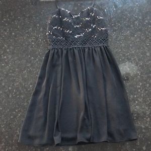 Black Homecoming formal dress with lace